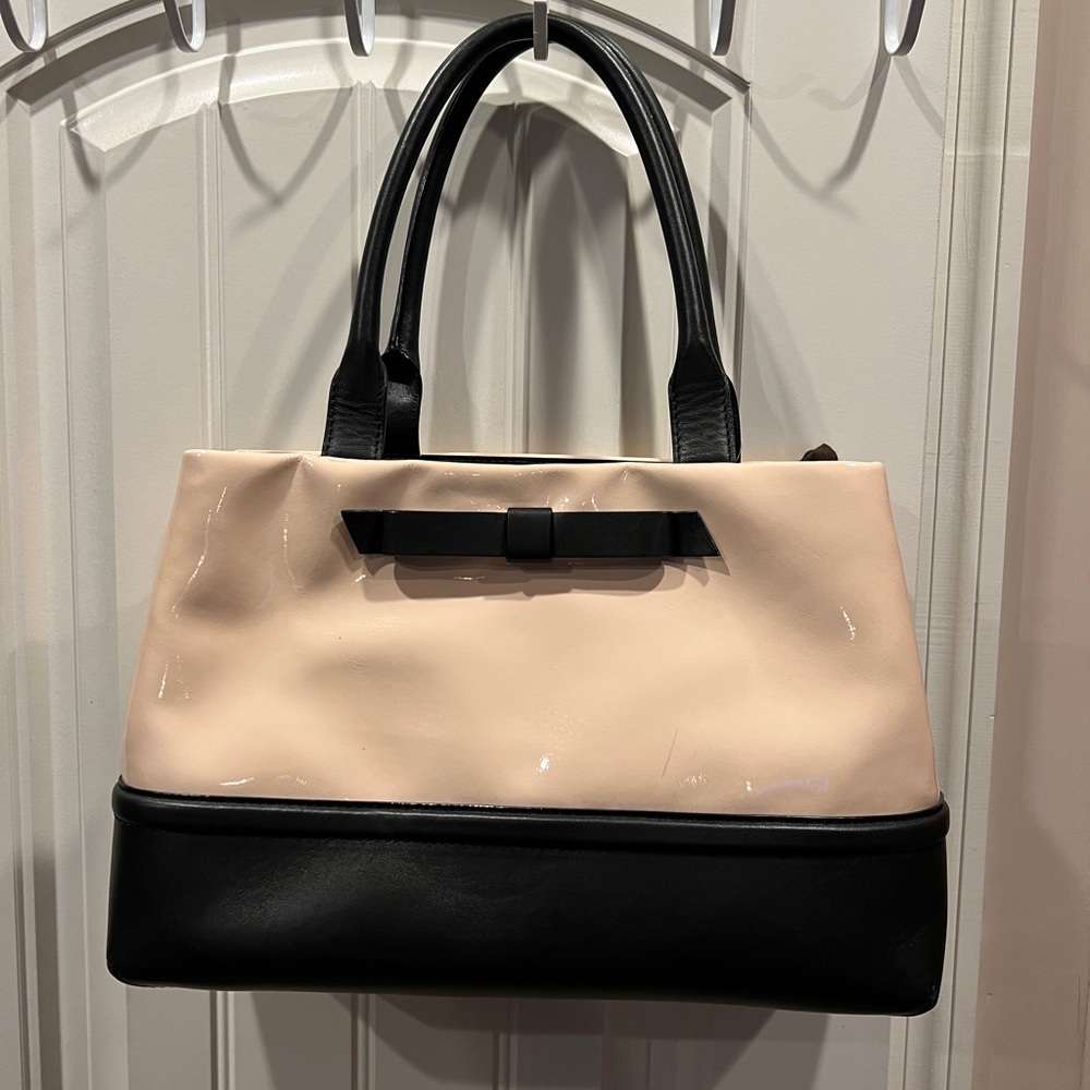 Kate Spade Pink Black Patent Leather Satchel Handbag - Picture 6 of 16
